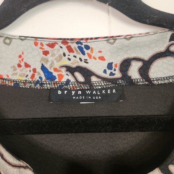 BRYN WALKER Floral Print Zip Front Coat Jacket Blazer Pockets Size XL Office - Picture 6 of 11